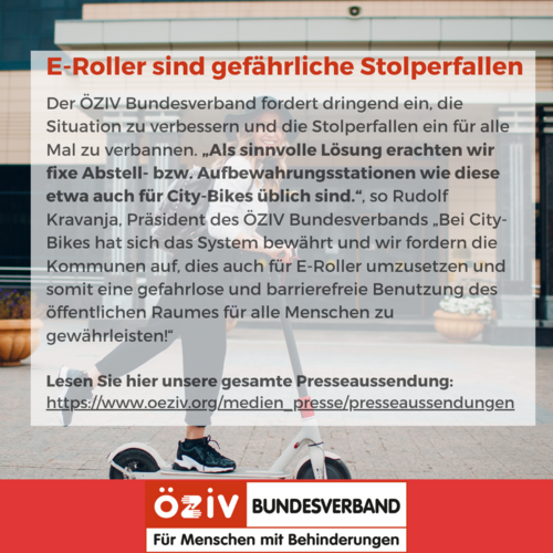 E-Roller sind gefähröliche Stolperfallen